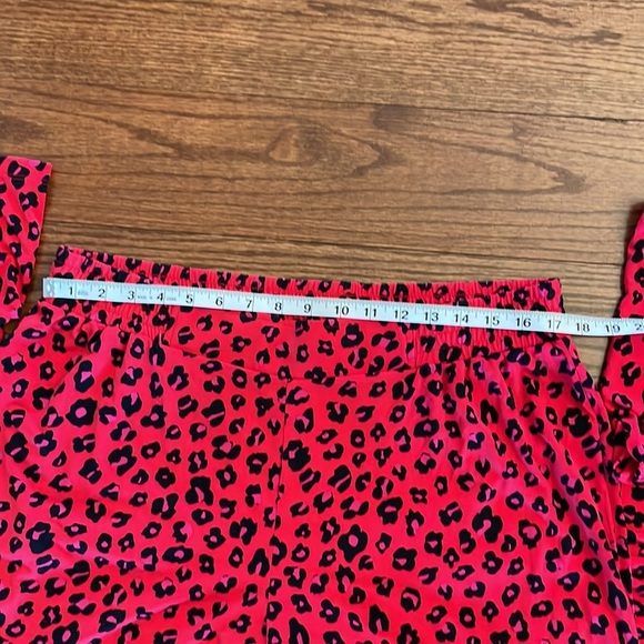 IMAN global Chic red black animal print palazzo wide leg pants pull on flowy XLP - Picture 8 of 9